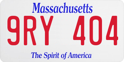 MA license plate 9RY404