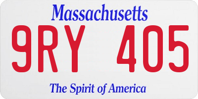MA license plate 9RY405