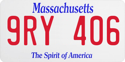 MA license plate 9RY406