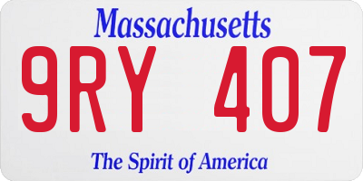 MA license plate 9RY407