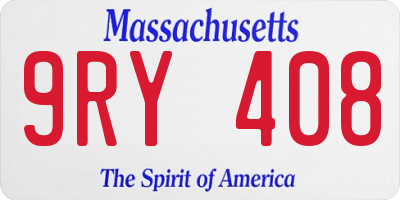 MA license plate 9RY408