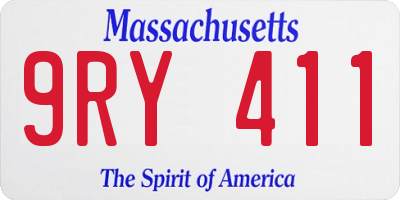 MA license plate 9RY411