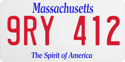 MA license plate 9RY412