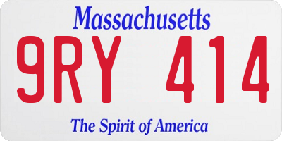 MA license plate 9RY414
