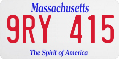MA license plate 9RY415