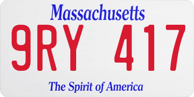 MA license plate 9RY417