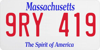 MA license plate 9RY419