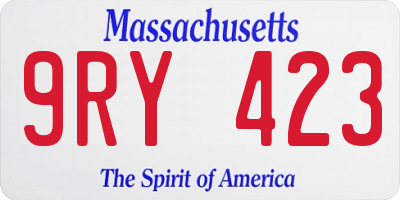 MA license plate 9RY423