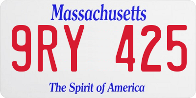 MA license plate 9RY425