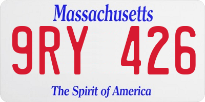MA license plate 9RY426