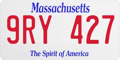MA license plate 9RY427