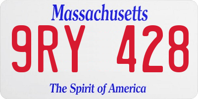 MA license plate 9RY428