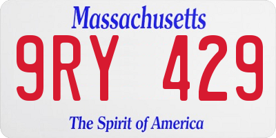 MA license plate 9RY429