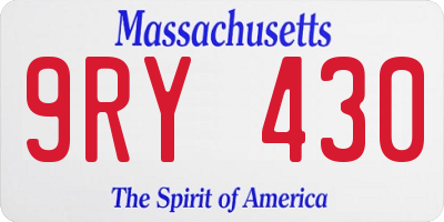 MA license plate 9RY430