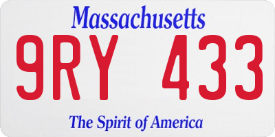 MA license plate 9RY433