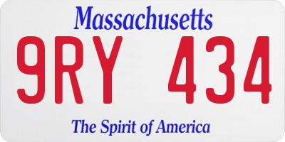 MA license plate 9RY434