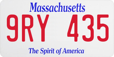 MA license plate 9RY435
