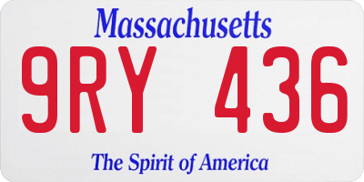 MA license plate 9RY436