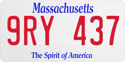 MA license plate 9RY437
