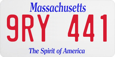 MA license plate 9RY441