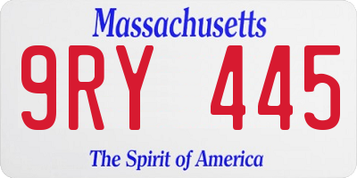 MA license plate 9RY445