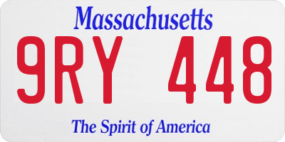 MA license plate 9RY448