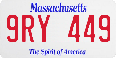 MA license plate 9RY449