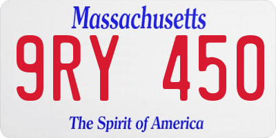 MA license plate 9RY450