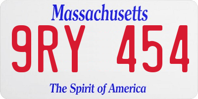 MA license plate 9RY454