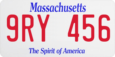 MA license plate 9RY456