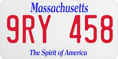 MA license plate 9RY458