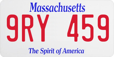 MA license plate 9RY459