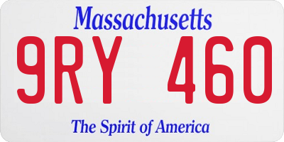 MA license plate 9RY460