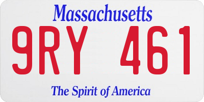 MA license plate 9RY461