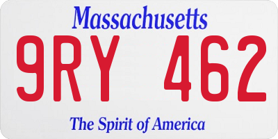 MA license plate 9RY462