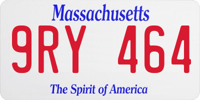 MA license plate 9RY464