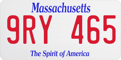 MA license plate 9RY465