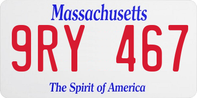 MA license plate 9RY467