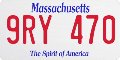 MA license plate 9RY470