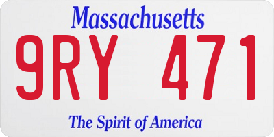 MA license plate 9RY471