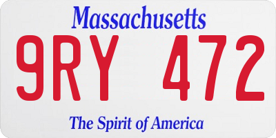 MA license plate 9RY472