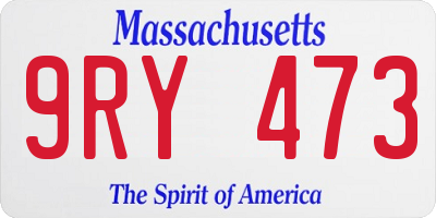MA license plate 9RY473