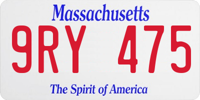 MA license plate 9RY475