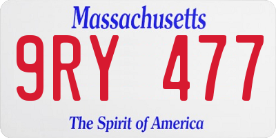 MA license plate 9RY477