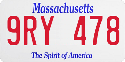 MA license plate 9RY478
