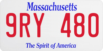 MA license plate 9RY480