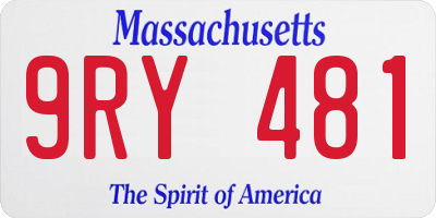 MA license plate 9RY481