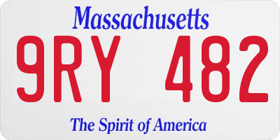 MA license plate 9RY482