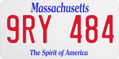MA license plate 9RY484