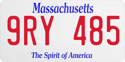 MA license plate 9RY485